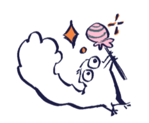 Brushbug is showing off a tootsie pop