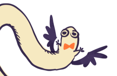 Brushbug is wearing an orange bowtie and has a pair of bat wings, it seems to be trying to jumpscare the viewer